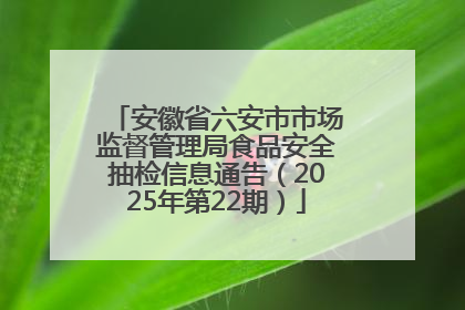 安徽省六安市市场监督管理局食品安全抽检信息通告（2025年第22期）