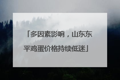 多因素影响，山东东平鸡蛋价格持续低迷