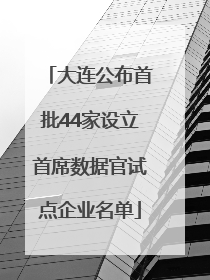 大连公布首批44家设立首席数据官试点企业名单