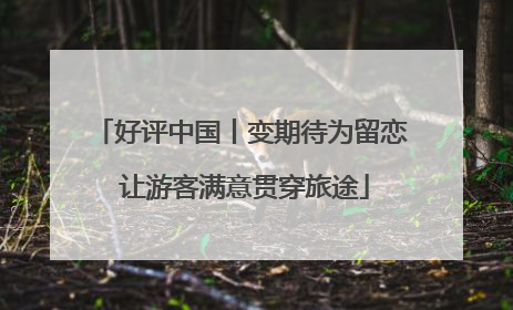 好评中国丨变期待为留恋 让游客满意贯穿旅途