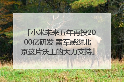 小米未来五年再投2000亿研发 雷军感谢北京这片沃土的大力支持