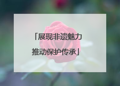 展现非遗魅力 推动保护传承