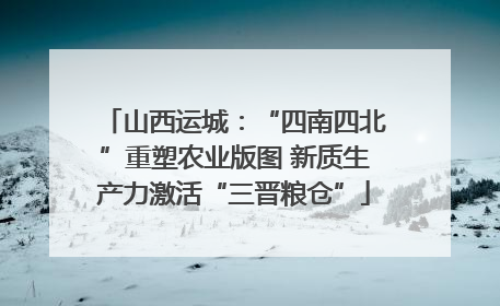 山西运城：“四南四北”重塑农业版图 新质生产力激活“三晋粮仓”