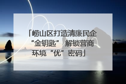 崂山区打造清廉民企“金钥匙” 解锁营商环境“优”密码