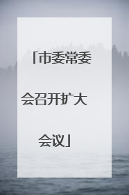市委常委会召开扩大会议