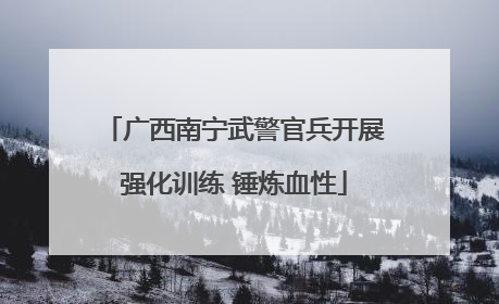 广西南宁武警官兵开展强化训练 锤炼血性