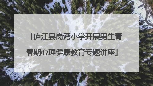 庐江县岗湾小学开展男生青春期心理健康教育专题讲座