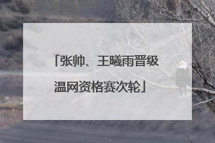 张帅、王曦雨晋级温网资格赛次轮