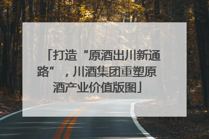 打造“原酒出川新通路”，川酒集团重塑原酒产业价值版图