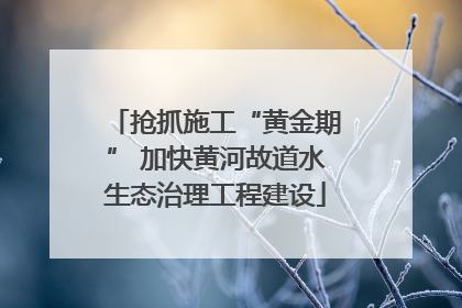 抢抓施工“黄金期” 加快黄河故道水生态治理工程建设