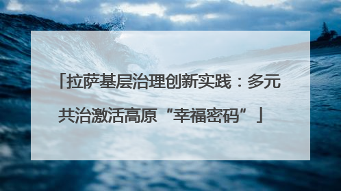 拉萨基层治理创新实践：多元共治激活高原“幸福密码”