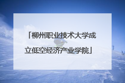 柳州职业技术大学成立低空经济产业学院