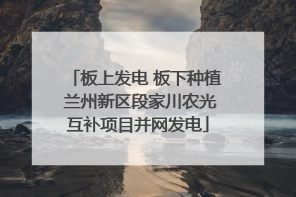 板上发电 板下种植 兰州新区段家川农光互补项目并网发电