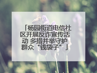 杨园街道电信社区开展反诈宣传活动 多措并举守护群众“钱袋子”