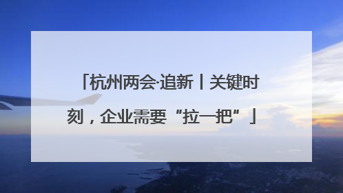 杭州两会·追新丨关键时刻，企业需要“拉一把”