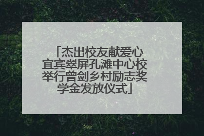 杰出校友献爱心 宜宾翠屏孔滩中心校举行曾剑乡村励志奖学金发放仪式