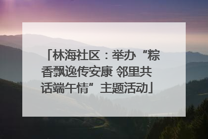 林海社区：举办“粽香飘逸传安康 邻里共话端午情”主题活动