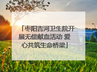 枣阳吉河卫生院开展无偿献血活动 爱心共筑生命桥梁
