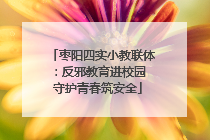 枣阳四实小教联体：反邪教育进校园 守护青春筑安全