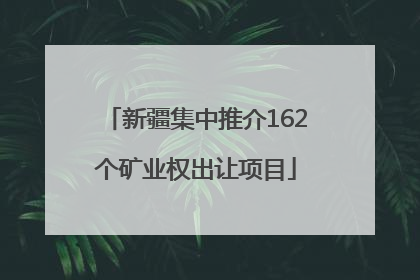 新疆集中推介162个矿业权出让项目