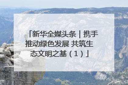 新华全媒头条｜携手推动绿色发展 共筑生态文明之基（1）
