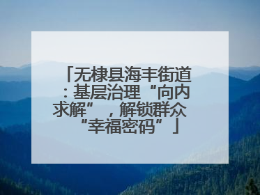 无棣县海丰街道：基层治理“向内求解”，解锁群众“幸福密码”
