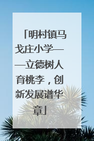 明村镇马戈庄小学——立德树人育桃李，创新发展谱华章