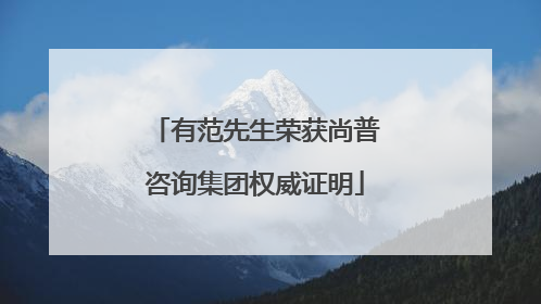 有范先生荣获尚普咨询集团权威证明