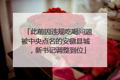 此前因违规吃喝问题被中央点名的安徽县城，新书记调整到位