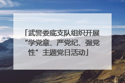 武警娄底支队组织开展“学党章、严党纪、强党性”主题党日活动