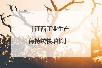 江西工业生产保持较快增长