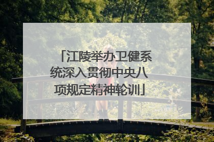 江陵举办卫健系统深入贯彻中央八项规定精神轮训