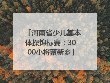 河南省少儿基本体操锦标赛：3000小将聚新乡