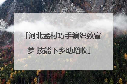 河北孟村巧手编织致富梦 技能下乡助增收