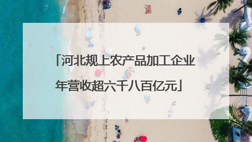 河北规上农产品加工企业年营收超六千八百亿元