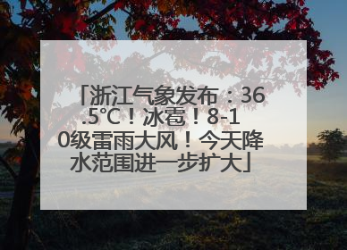 浙江气象发布：36.5℃！冰雹！8-10级雷雨大风！今天降水范围进一步扩大