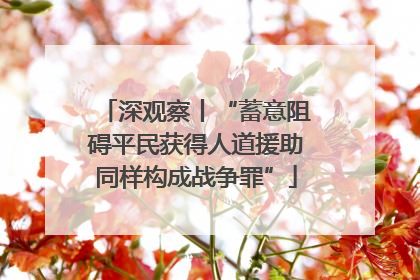 深观察丨“蓄意阻碍平民获得人道援助同样构成战争罪”