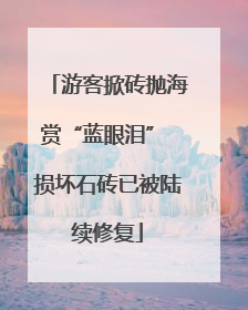 游客掀砖抛海赏“蓝眼泪” 损坏石砖已被陆续修复