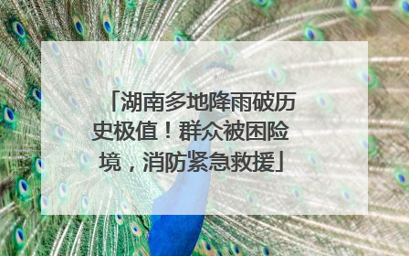 湖南多地降雨破历史极值！群众被困险境，消防紧急救援