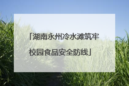 湖南永州冷水滩筑牢校园食品安全防线