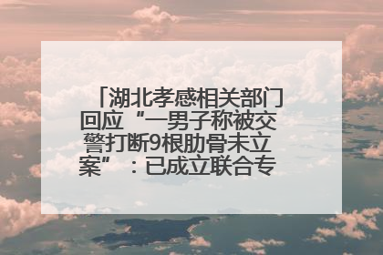 湖北孝感相关部门回应“一男子称被交警打断9根肋骨未立案”：已成立联合专班开展工作