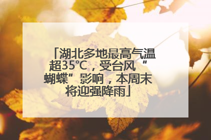 湖北多地最高气温超35℃，受台风“蝴蝶”影响，本周末将迎强降雨