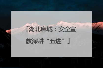 湖北麻城：安全宣教深耕“五进”