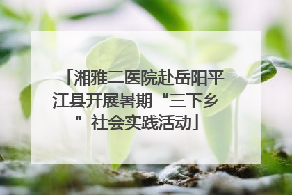 湘雅二医院赴岳阳平江县开展暑期“三下乡”社会实践活动