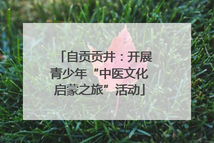 自贡贡井：开展青少年“中医文化启蒙之旅”活动