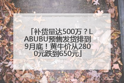 补货量达500万？LABUBU预售发货排到9月底！黄牛价从2800元跌到650元
