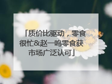 质价比驱动，零食很忙&赵一鸣零食获市场广泛认可