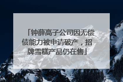 钟薛高子公司因无偿债能力被申请破产，招牌雪糕产品仍在售