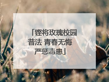 铿将玫瑰校园普法 青春无悔严惩毒患