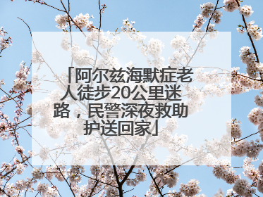 阿尔兹海默症老人徒步20公里迷路，民警深夜救助护送回家